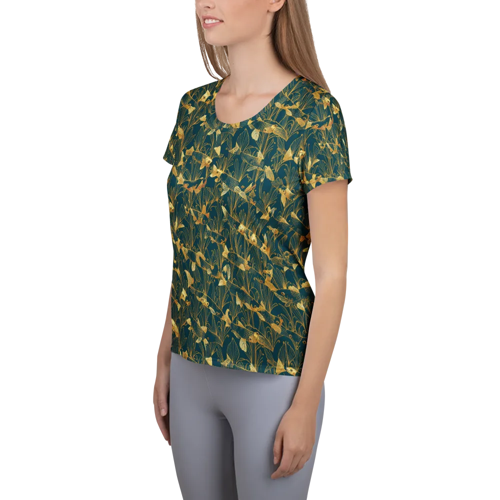Midnight Pond on Women's Athletic T-Shirt — Left