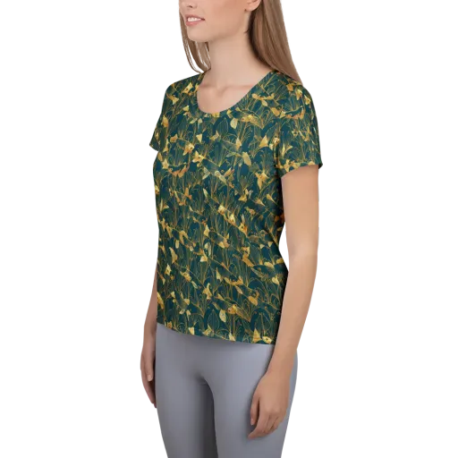 Midnight Pond on a Women's Athletic T-Shirt