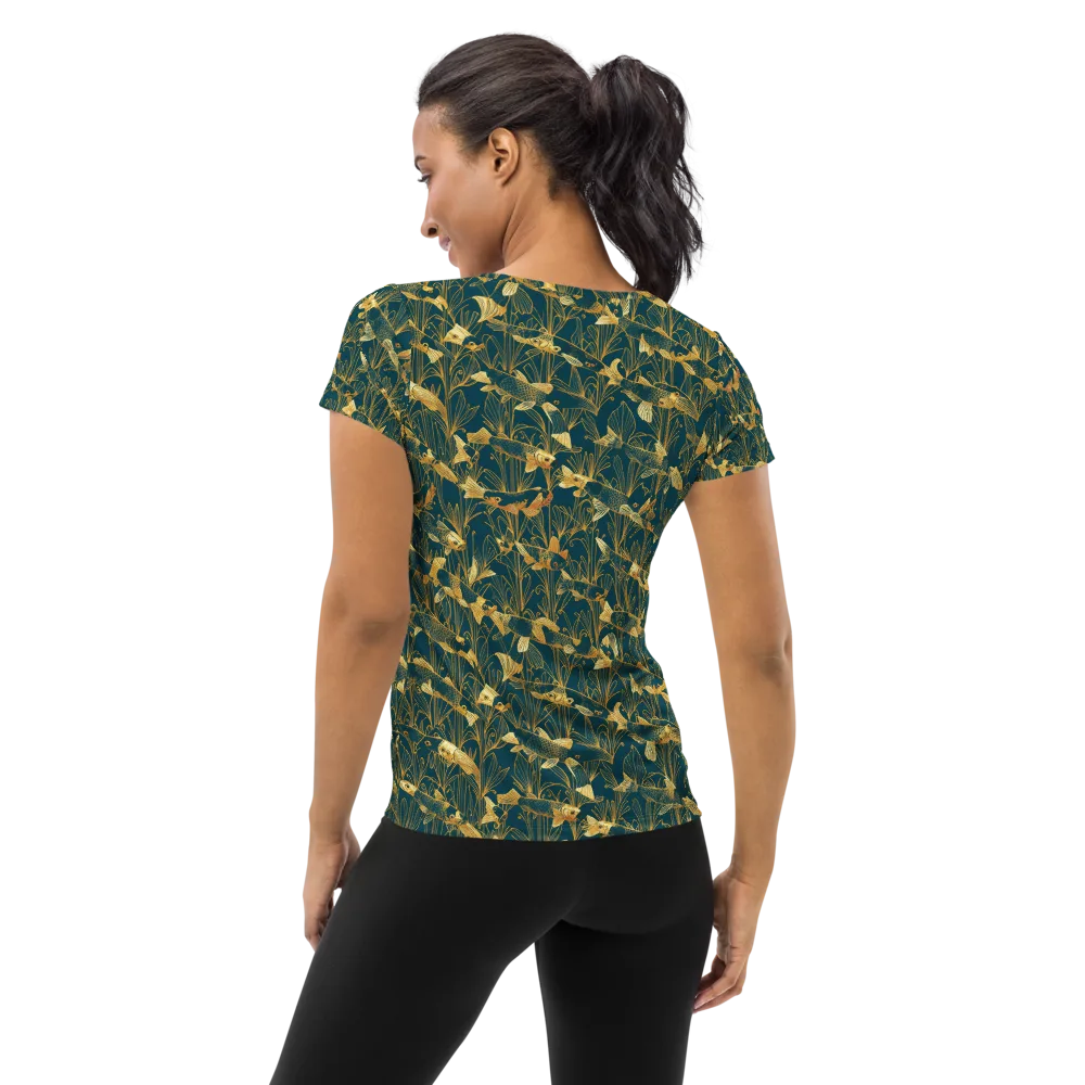Midnight Pond on Women's Athletic T-Shirt — Back
