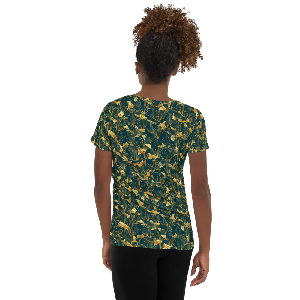 Midnight Pond on Women's Athletic T-Shirt — Back