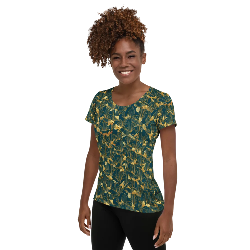 Midnight Pond on Women's Athletic T-Shirt — Left