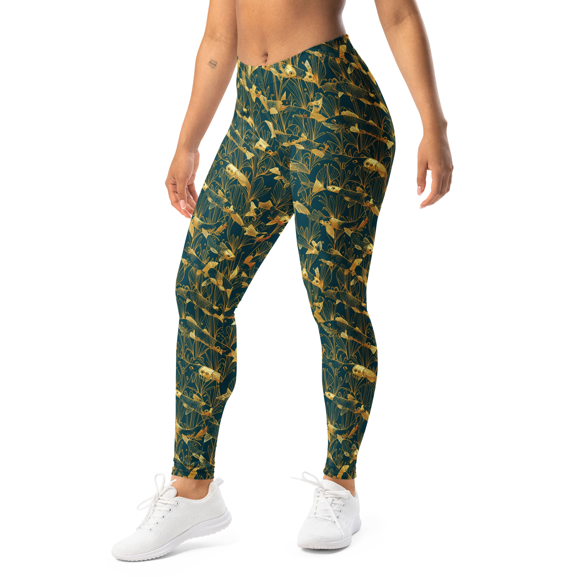 Midnight Pond on Leggings — Left Front