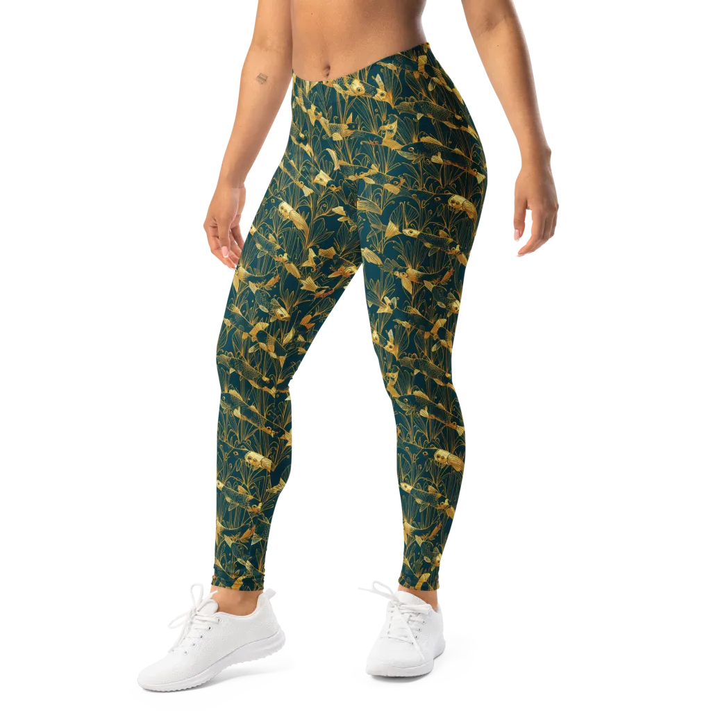 Midnight Pond on Leggings — Left Front