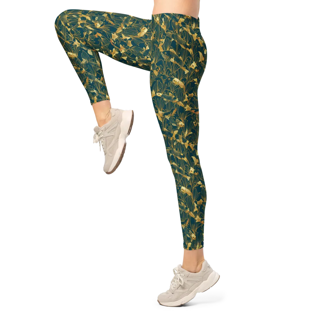 Midnight Pond on Leggings — Left