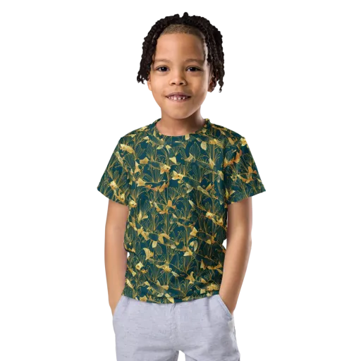 Midnight Pond on a Kids Crew Neck T-Shirt