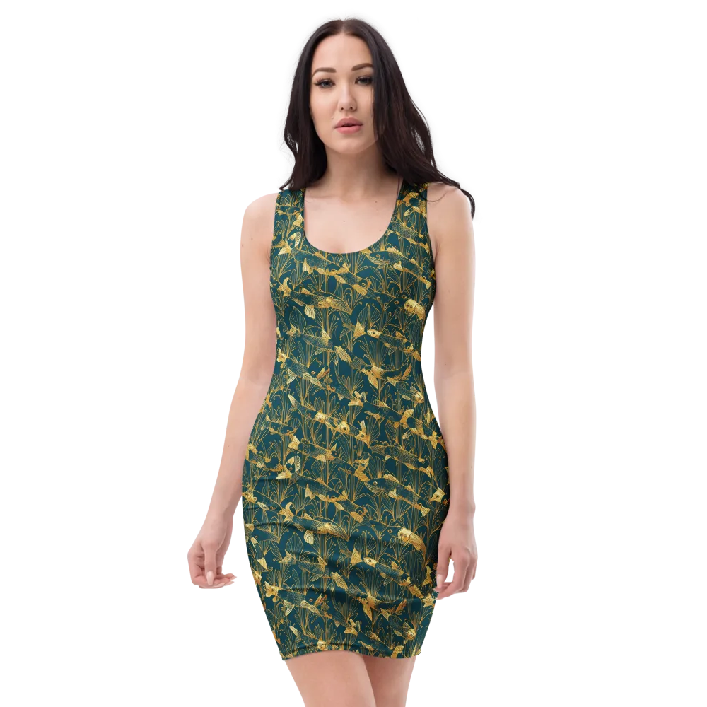 Midnight Pond on Bodycon Dress — Front