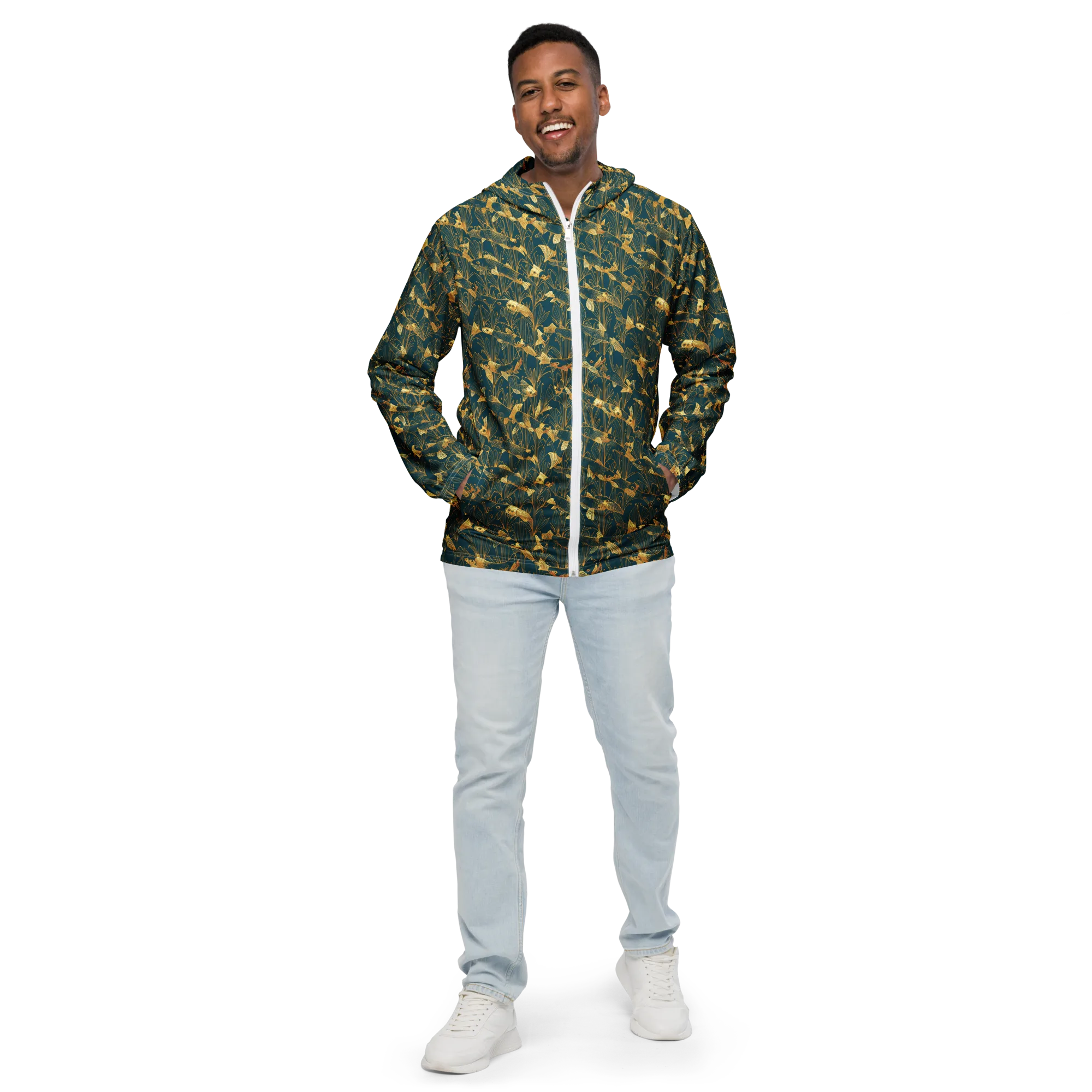 Midnight Pond on Men's Windbreaker — Front