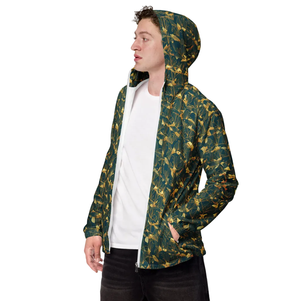 Midnight Pond on Men's Windbreaker — Left Front