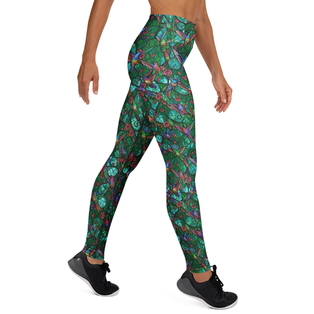 Jewelwing Garden on Yoga Leggings — Right