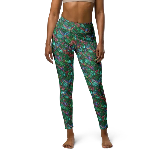 Jewelwing Garden on a Yoga Leggings