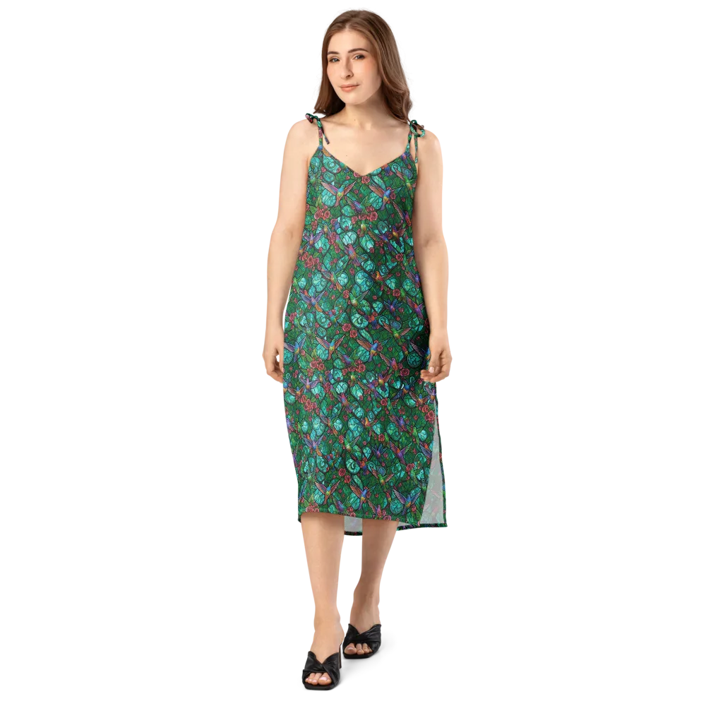 Jewelwing Garden on Slip Dress — Front