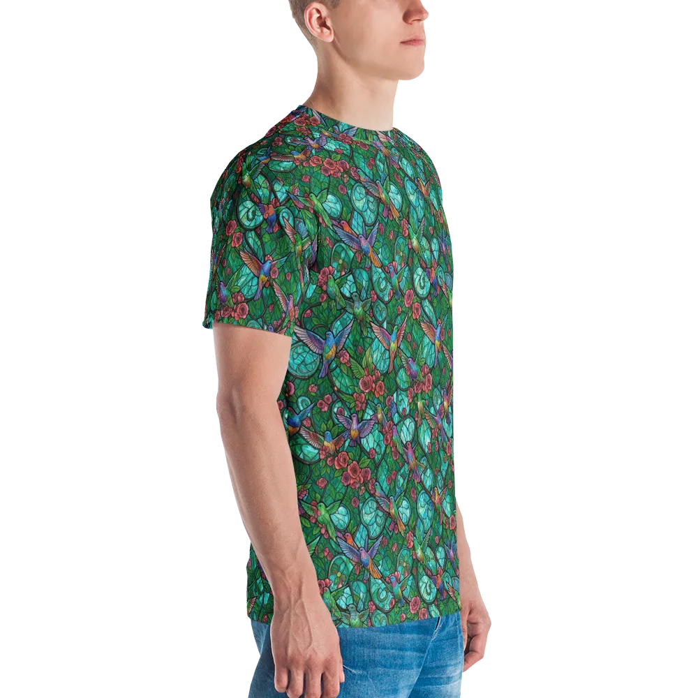 Jewelwing Garden on Men's Crew Neck T-Shirt — Right