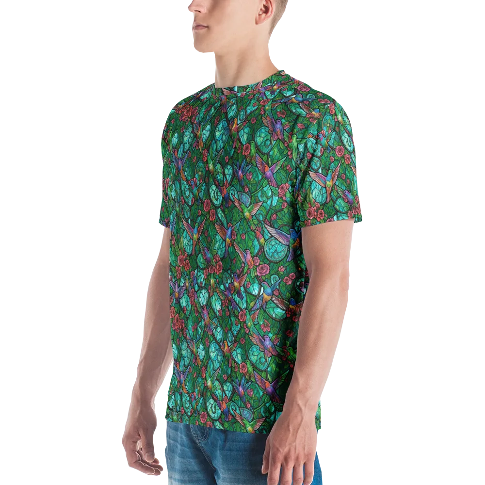 Jewelwing Garden on Men's Crew Neck T-Shirt — Left