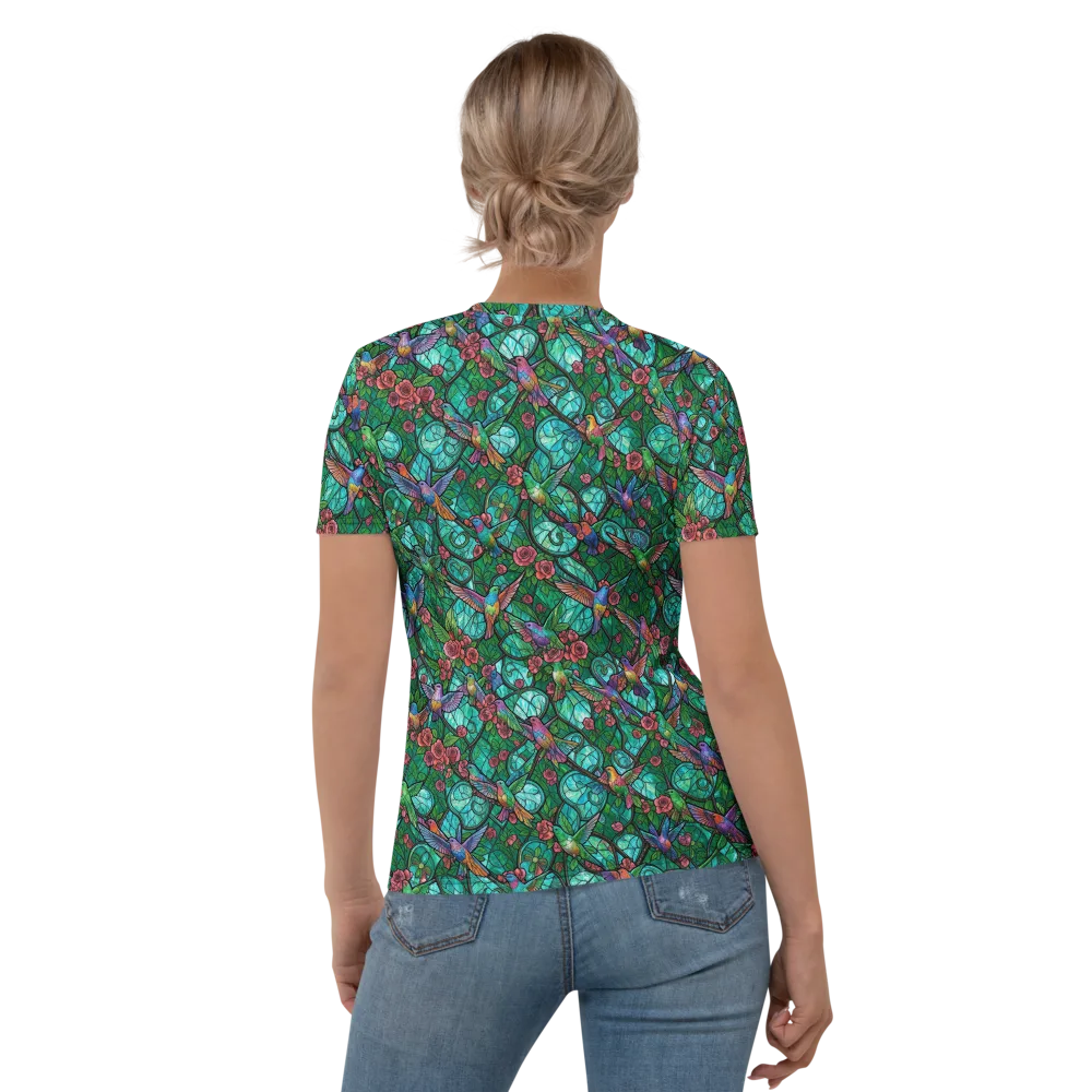 Jewelwing Garden on Women's Crew Neck T-Shirt — Back