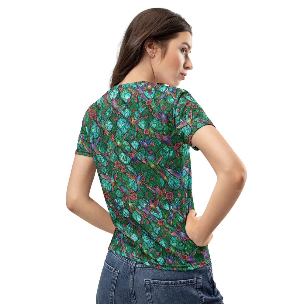 Jewelwing Garden on Women's Crew Neck T-Shirt — Back
