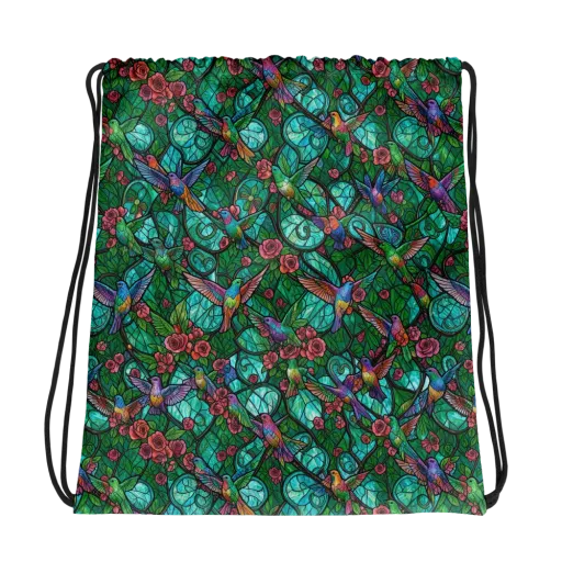 Jewelwing Garden on a Drawstring Bag