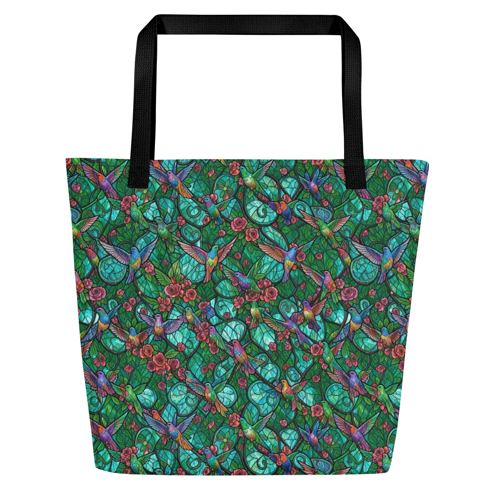 Jewelwing Garden on Large Tote Bag W/ Pocket — Front