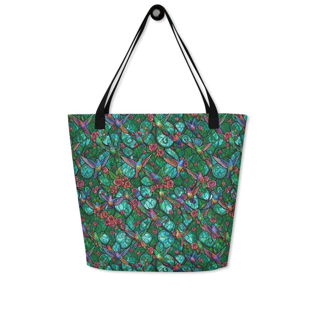 Jewelwing Garden on Large Tote Bag W/ Pocket — Front