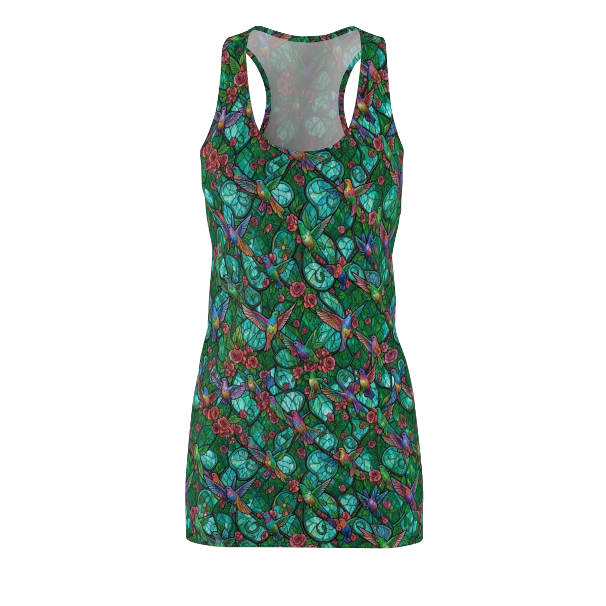 Jewelwing Garden on Racerback Dress — Front