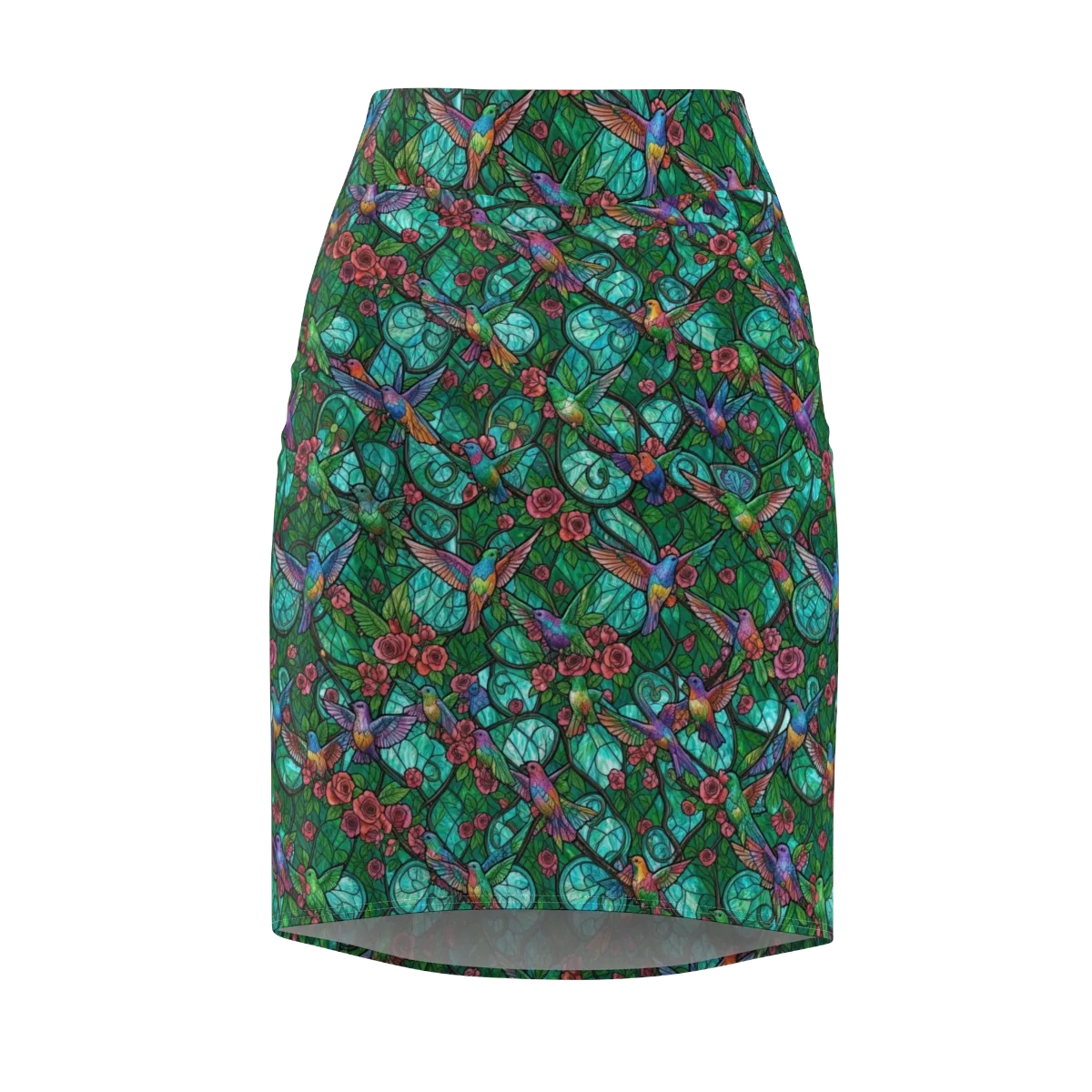 Jewelwing Garden on Pencil Skirt — Front