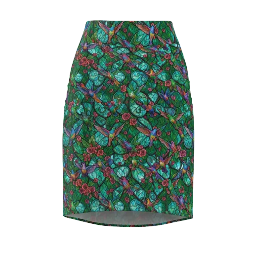 Jewelwing Garden on a Pencil Skirt