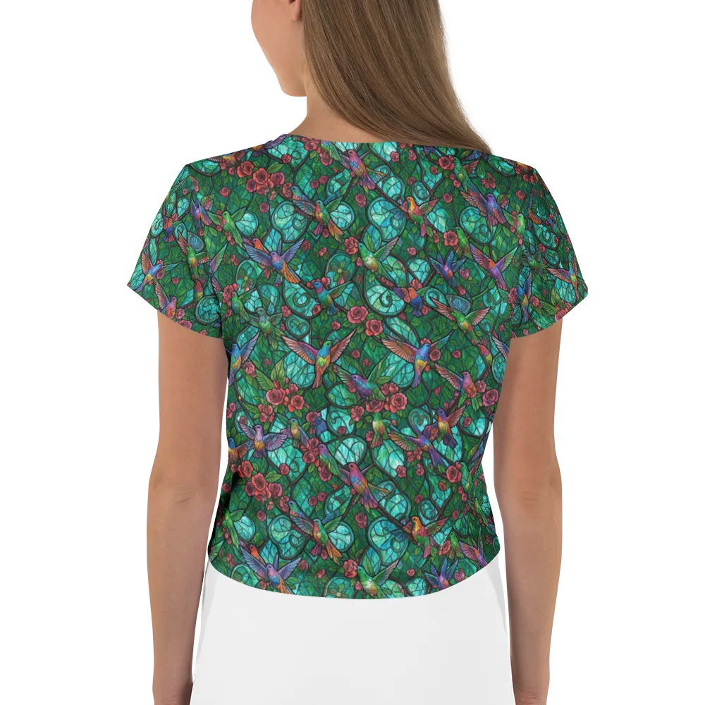 Jewelwing Garden on Crop Tee — Back