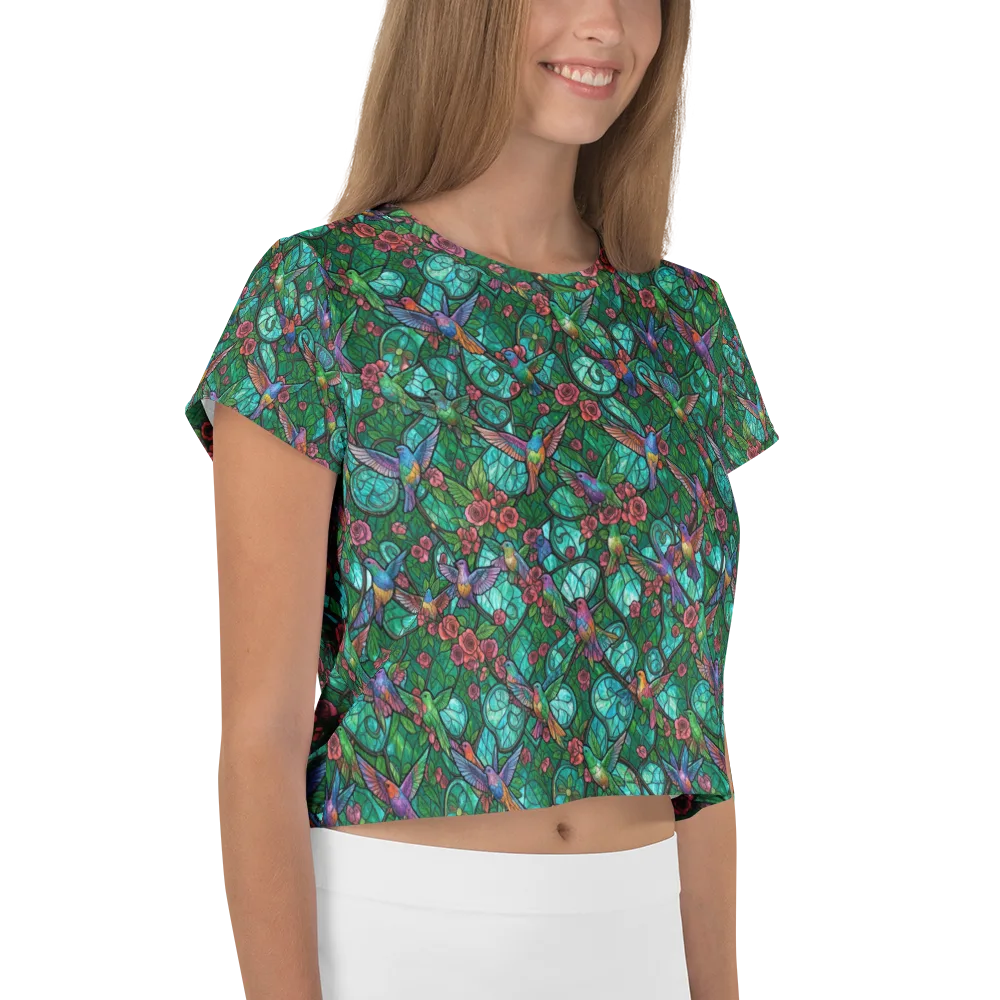 Jewelwing Garden on Crop Tee — Right