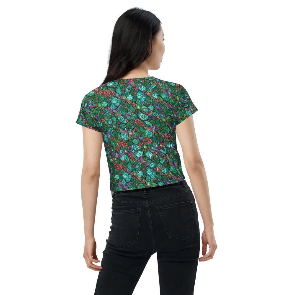 Jewelwing Garden on Crop Tee — Back