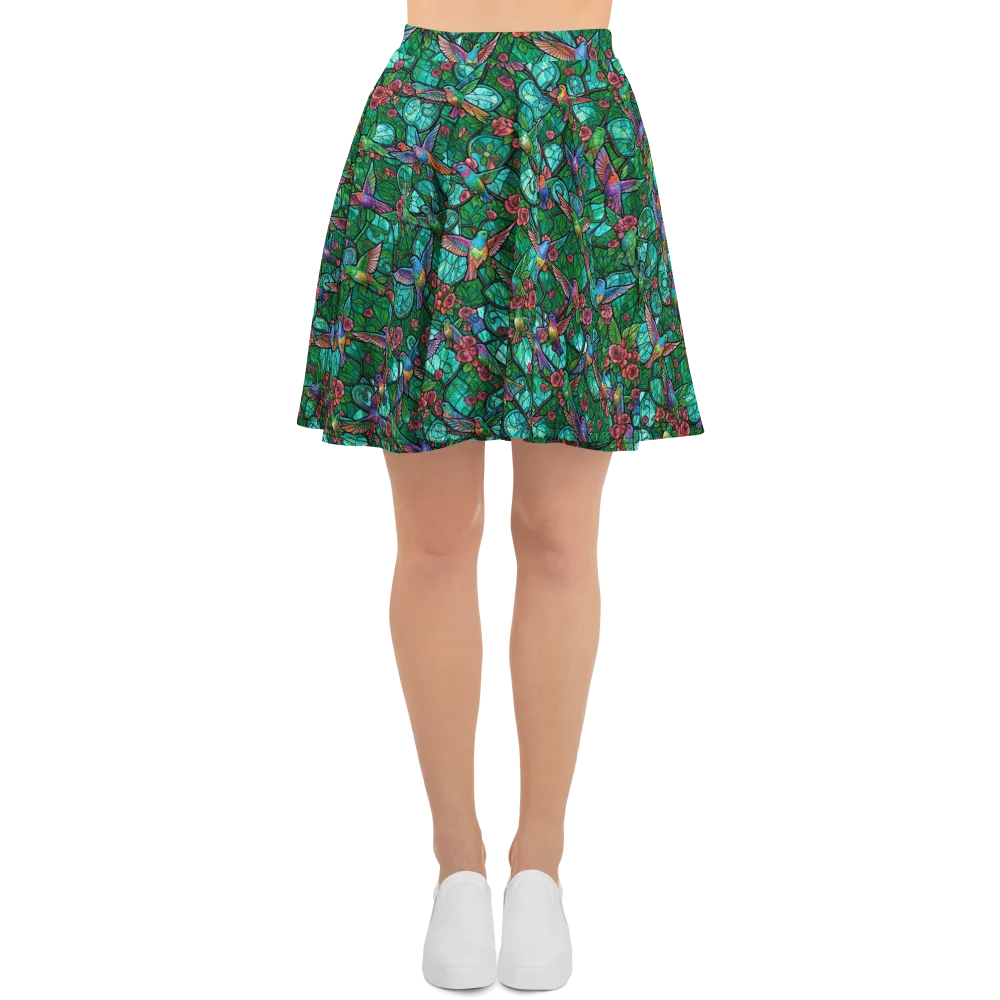 Jewelwing Garden on Skater Skirt — Front