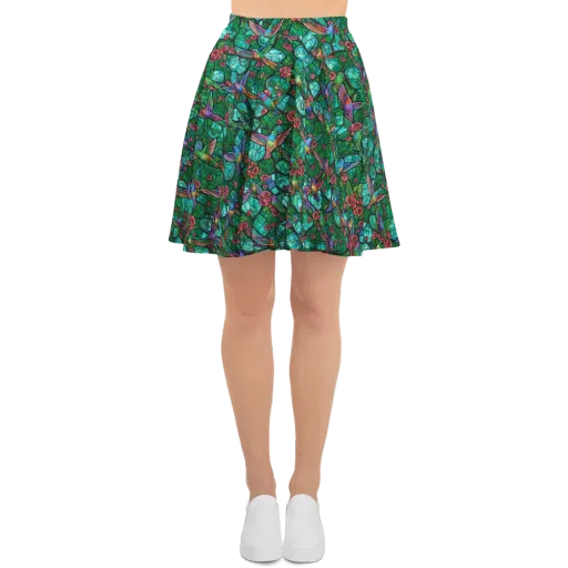 Jewelwing Garden on a Skater Skirt