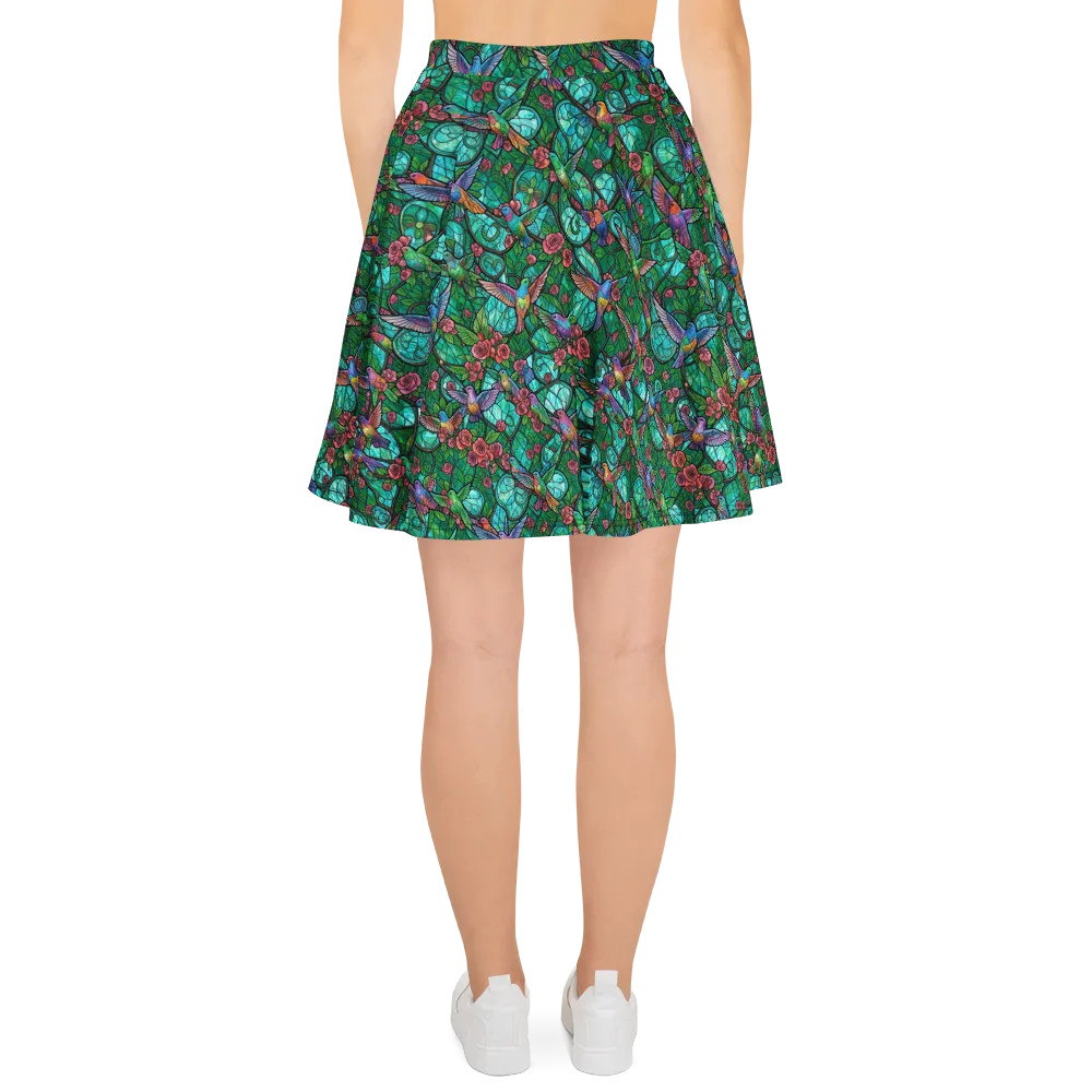 Jewelwing Garden on Skater Skirt — Back