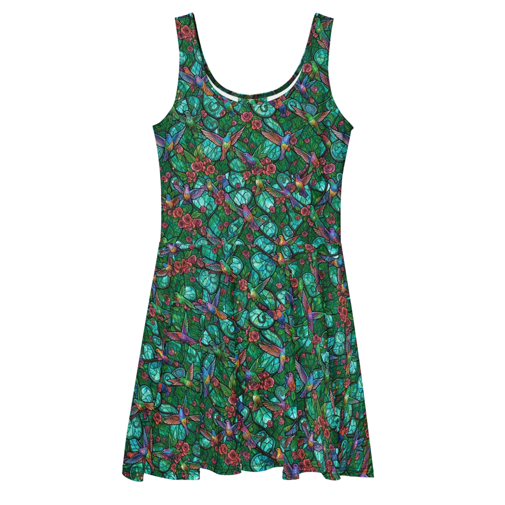 Jewelwing Garden on Skater Dress — Front