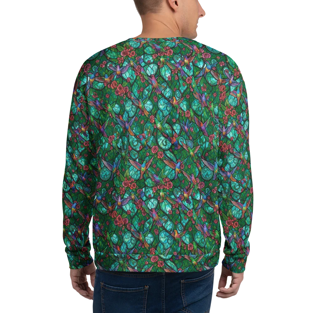 Jewelwing Garden on Sweatshirt — Back