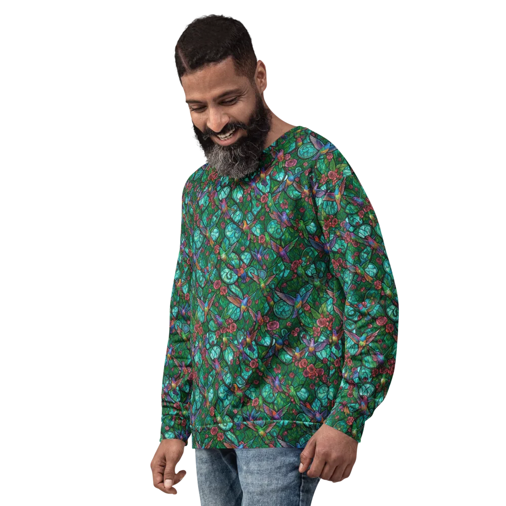 Jewelwing Garden on Sweatshirt — Left Front