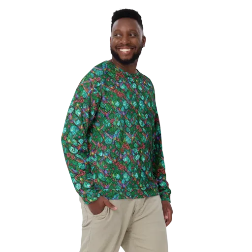 Jewelwing Garden on a Sweatshirt