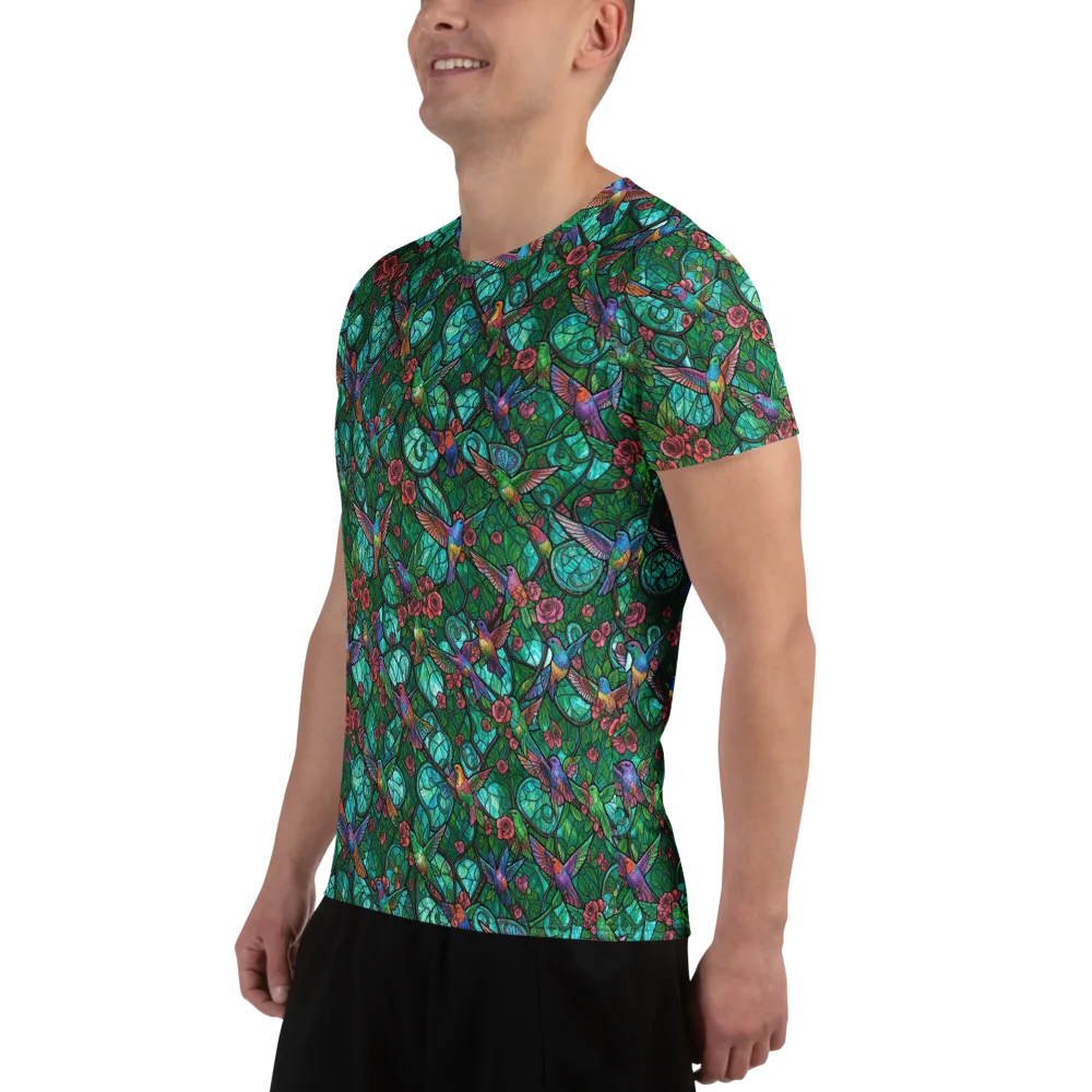 Jewelwing Garden on Men's Athletic T-Shirt — Left
