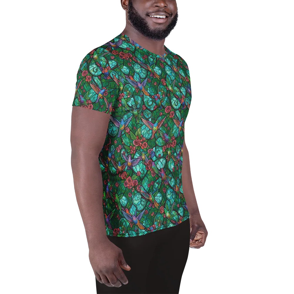 Jewelwing Garden on Men's Athletic T-Shirt — Right