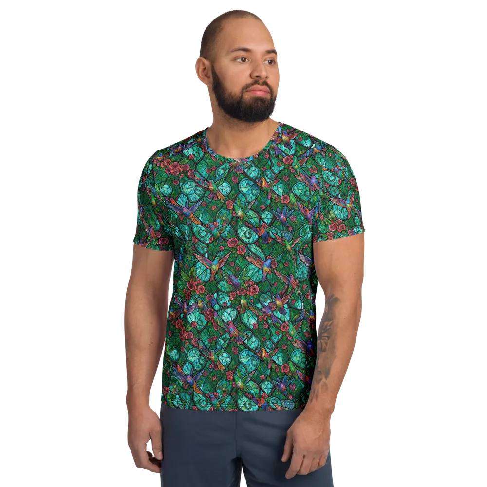 Jewelwing Garden on Men's Athletic T-Shirt — Front