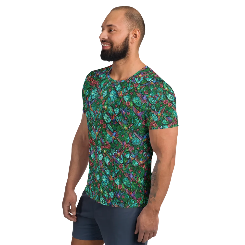 Jewelwing Garden on Men's Athletic T-Shirt — Left