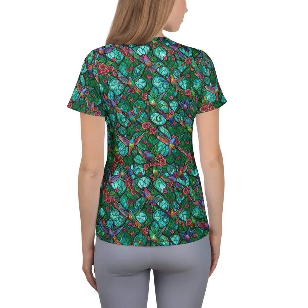 Jewelwing Garden on Women's Athletic T-Shirt — Back