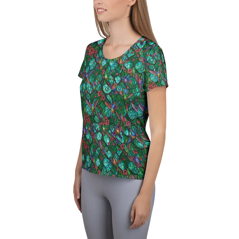 Jewelwing Garden on Women's Athletic T-Shirt — Left
