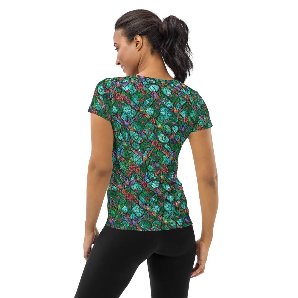 Jewelwing Garden on Women's Athletic T-Shirt — Back
