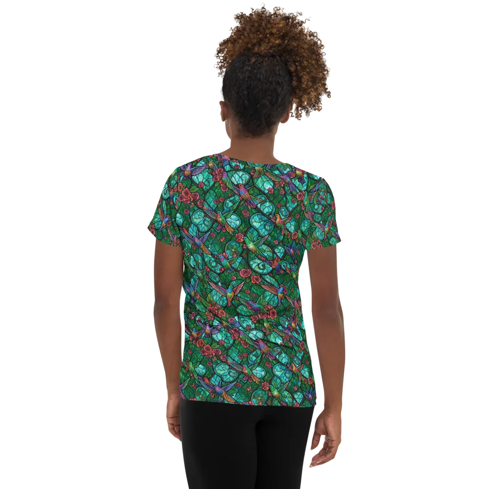 Jewelwing Garden on Women's Athletic T-Shirt — Back