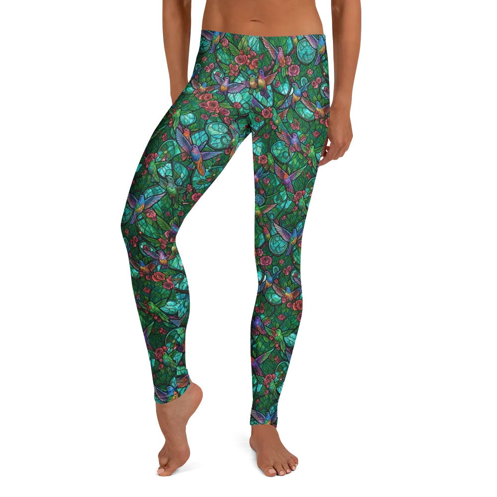 Jewelwing Garden on Leggings — Front