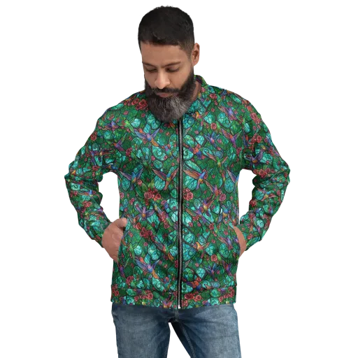 Jewelwing Garden on a Bomber Jacket