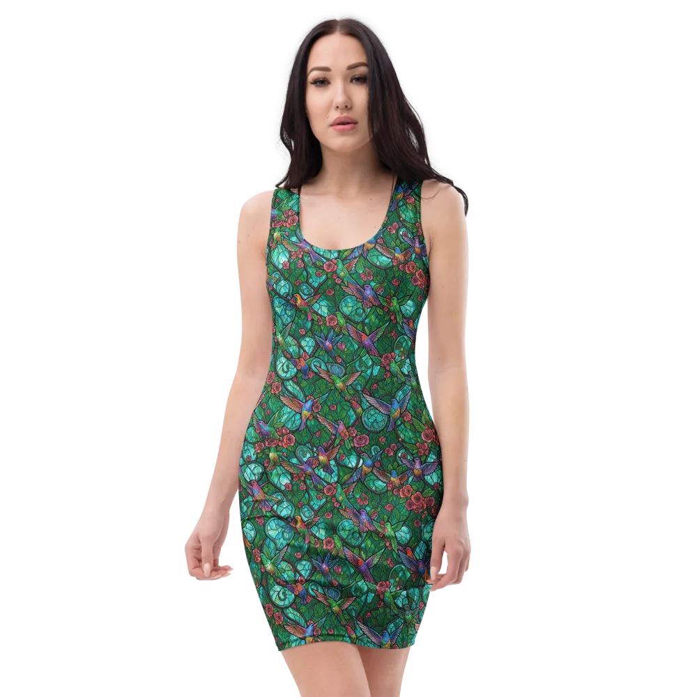 Jewelwing Garden on Bodycon Dress — Front