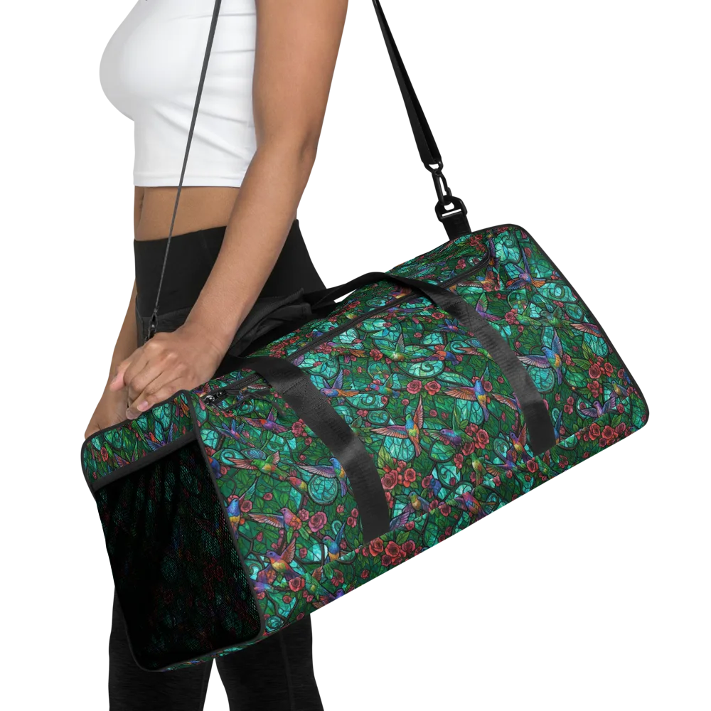 Jewelwing Garden on Duffle Bag — Front