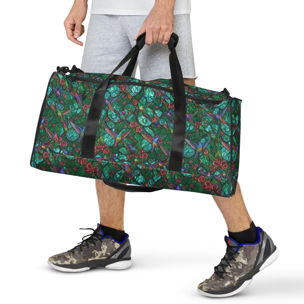 Jewelwing Garden on Duffle Bag — Front