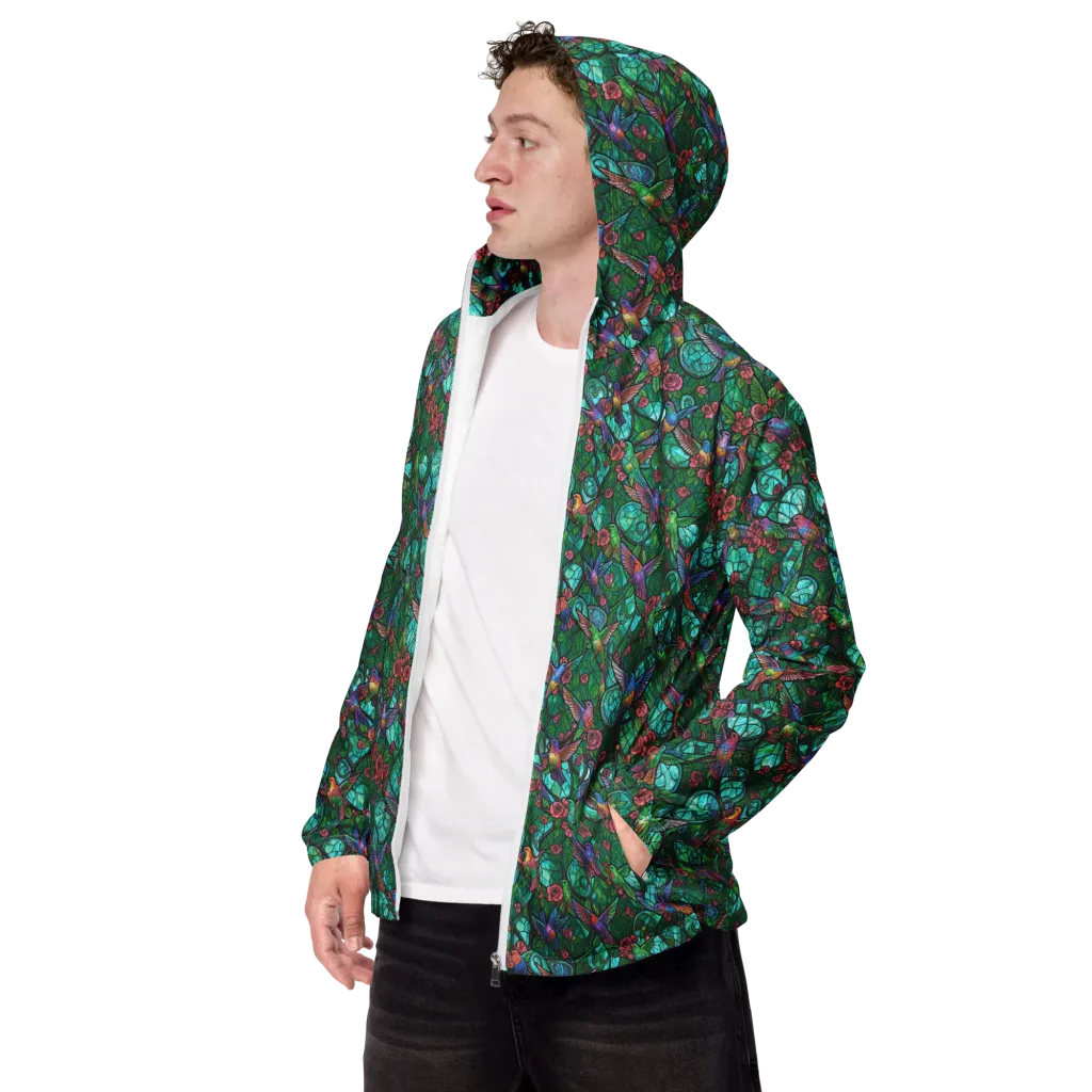 Jewelwing Garden on Men's Windbreaker — Left Front