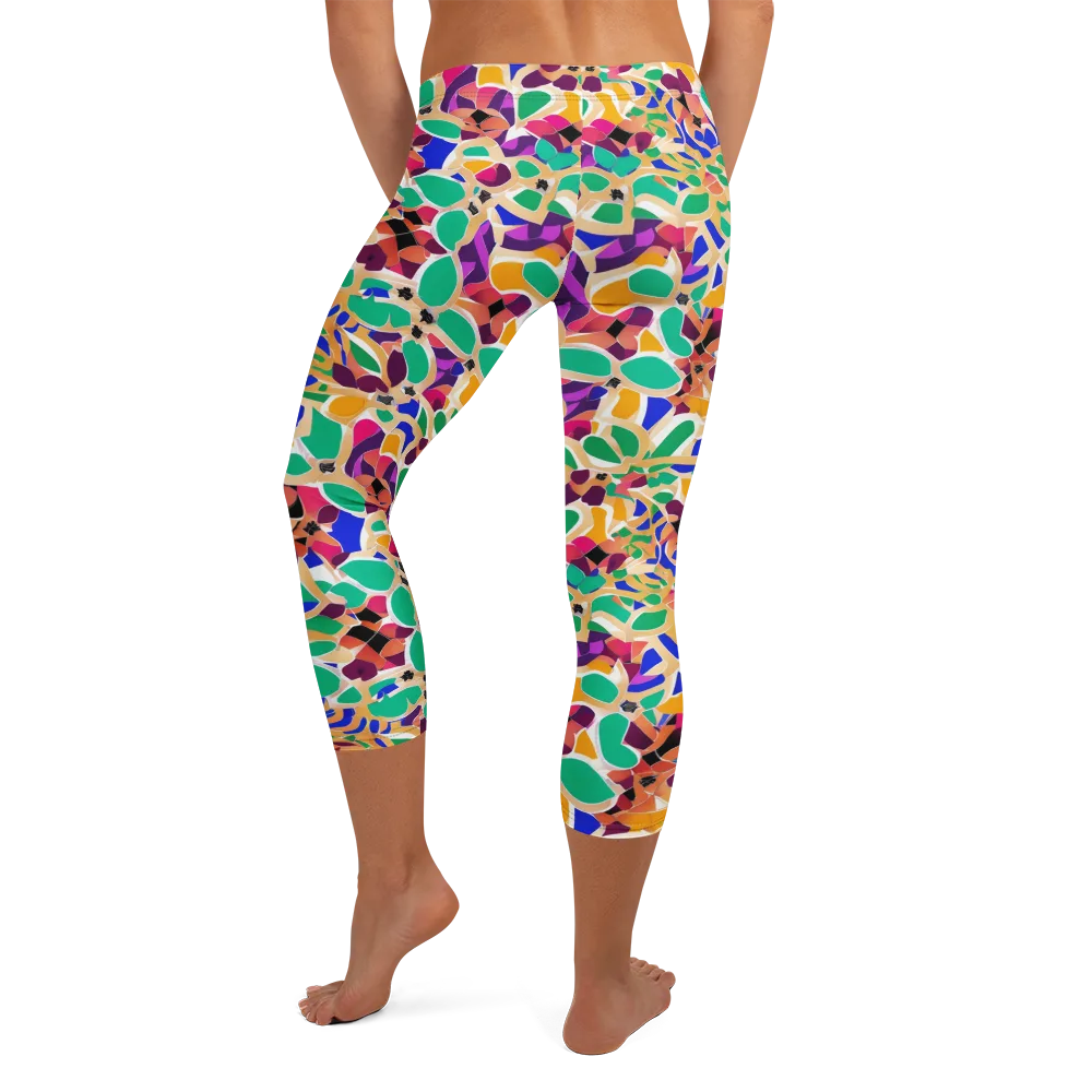 Confetti Bloom on Capri Leggings — Back